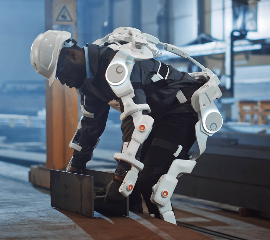 Wearable technology exoskeleton construction Futuristic Bionic
