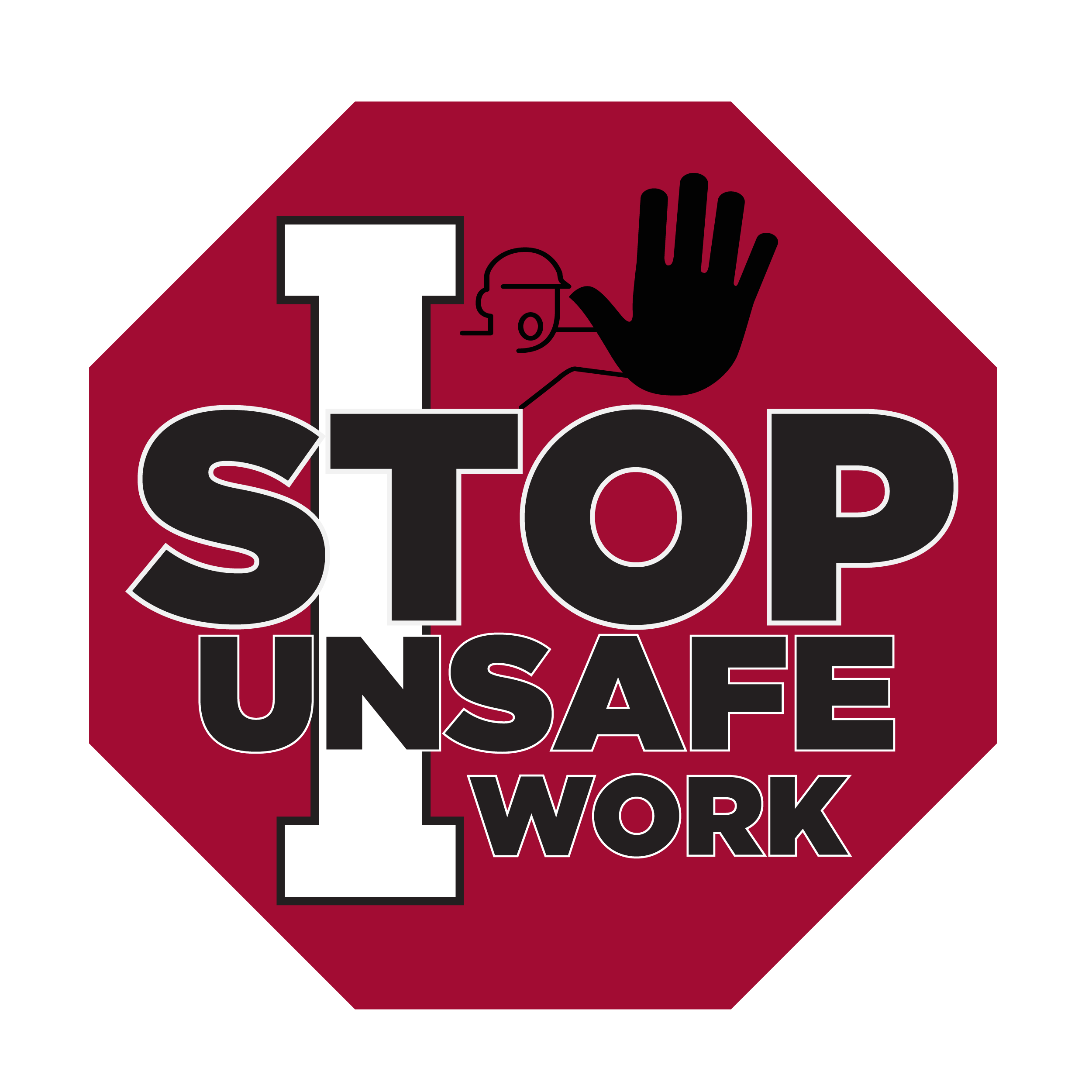 Graphic of stop sign that reads 